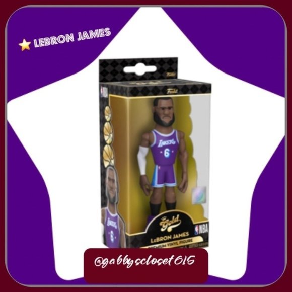 💋 New Funko Gold NBA Premium Vinyl Figure 5”T and Basketball Card LeBron James - Picture 4 of 10